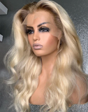 LUXURY RAW HAIR #613 BLONDE STRAIGHT HD CLOSURE WIG - 180% DENSITY